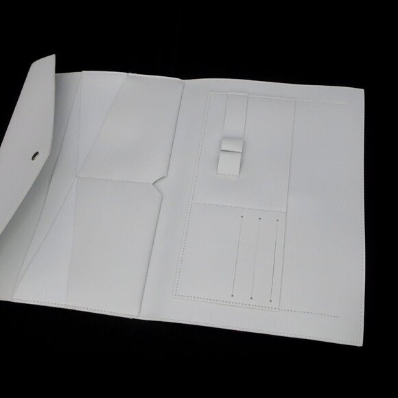 Glass Ladder & Co Megan Portfolio Clutch Causebox Vegan Leather Gray Blue $120 - Picture 7 of 7